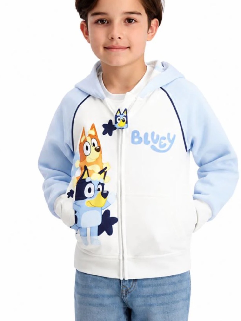 Bluey Hoodie - Zip Up - size 4 - character zipper pull